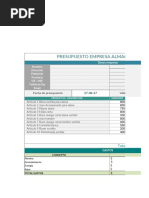 Presupuesto Almacen Rinde Max