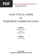 Analytical Paper in Purposive Communication