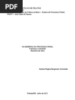 As Misérias Do Processo Penal - Resenha Comentada