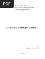 Análisis Acondicionar La Ciudad para El Peaton