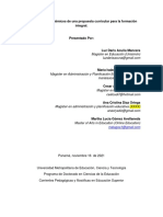 Fundamentos Epistémicos de Una Propuesta Curricular para La Formación Integral