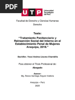 Cual Es La Vinculacion Entre El Tartamiento Penitenciario y La Reincercion Social Del Interno en La Institucion Penitenciariade Mujeres Areqipa 2019