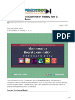 Mathematics Board Examination Mastery Test 2 Engineering Pre-Board