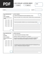 FLT Secondary Answer Sheet