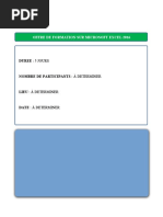 Offre de Formation Sur Microsoft Excel 2016