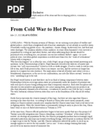 From Cold War To Hot Peace by Slavoj Žižek - Project Syndicate