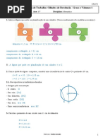 Cilindro de Revolução. Áreas e Volumes 1-Resolução