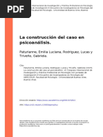 Paturl4nne - Construcción Del Caso - Psicoanálisis