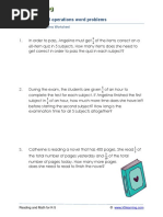 Grade 5 Word Problems Fractions Mixed Operations D