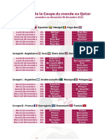 Calendrier Mondial 2022