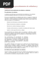 Calificación de Procedimientos de Soldadura y Soldadores