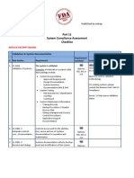 Part 11 System Compliance Assessment Checklist: Fda Compliance Digest Published by Enkap