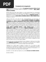 Formulación de La Imputación 090822