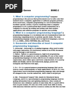 Research Work in Computer Programming