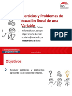 Ejercicios y Problemas-Ecuación Lineal