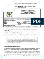 6guia de Aprendizaje NOVIEMBRE DOMINIO Eucarya Plantas y Animales Grado 6