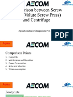 Comparision of Screw Press and Centrifuge