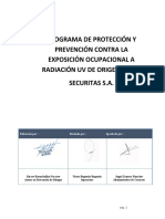 Programa de Protección y Prevención Contra La Exposición Ocupacional A Radiación Uv de Origen Solar