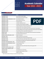 Academic Calendar 2022-2023