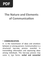 The Nature and Elements of Communication