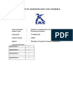 Principles of Logistics Transport Management