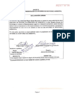 Anexo G Formulario para La Presentación de Informes de Monitoreo Ambiental 1. Declaración Jurada. Declaración Jurada