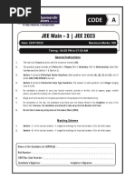 Jee Main - 3 - Jee 2023 - Paper