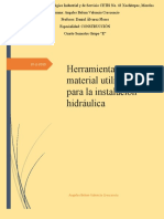 Herramienta y Material Utilizado para La Instalación Hidráulica