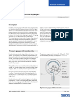 Elastic Element Pressure Gauges: Description