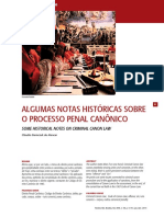 Algumas Notas Históricas Sobre o Processo Penal Canônico