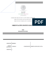 1 ORIENTACION INSTITUCIONAL 1 Er Semestre