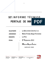 Informe Perittaje Waldo Freddy Aliaga Fernandez, Casa, Calle Los Alamos Zona Cotahuma.