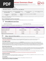 Virgin Media Contract Summary Sheet: Broadband Services