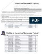 1st Merit List BBA Technology Management M Department of Technology Management BAHAWALPUR BWP Merit Fall 2021 Fall 2021