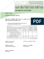 Availability of Funds (SK Office Equipment)