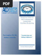 Riverside County Auditor-Controller Report On Overtime Spending in Fiscal 2020-21