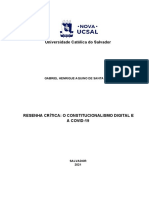 Resenha Crítica - o Constitucionalismo Digital e A Covid-19