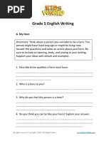 Grade 5 English Writing