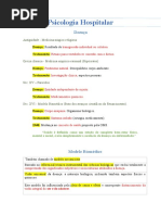 RESUMO PROVA - Psicologia Hospitalar