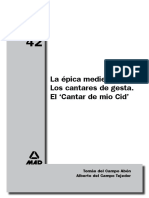 Tema 42-La Épica Medieval. Los Cantares de Gesta. El Cantar Del Mío Cid.