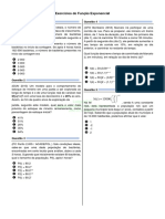 Exercícios de Função Exponencial