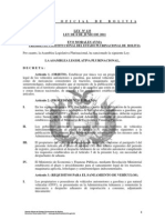 Ley 133 Establecimiento de Un Programa de Saneamiento de Vehiculos Automotores y Otros