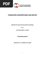 Fundación Universitaria San Mateo: Proyecto Educativo Institucional P.E.I. Actualizado A 2020