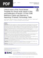 Critical Review of The TransCelerate Template For