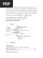 Problema 2 de Evaporador de Simple Efecto