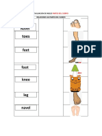 Evaluacion de Ingles Partes Del Cuerpo