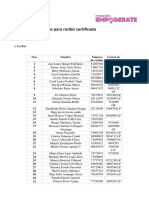 Personas Habilitadas para Recibir Certificado