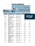 Lista de Precios de Productos CACAHUATES