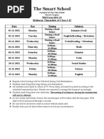 Time Table of I and II