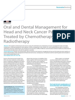 Dental Update 2012. Oral Dental Management For Head Neck Cancer Patients Treated by Chemotherapy Radiotherapy